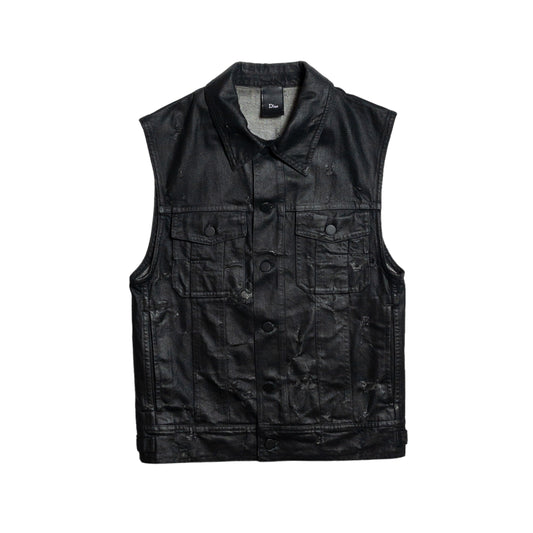 Dior Homme SS04 'Strip' Waxed Denim Vest